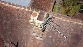 High angle view of a finished roof showcasing excellent craftsmanship
